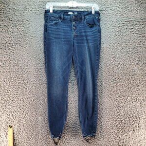 Old Navy Jeans Womens 4 Blue Rockstar Super Skinny Ankle Mid-Rise Denim